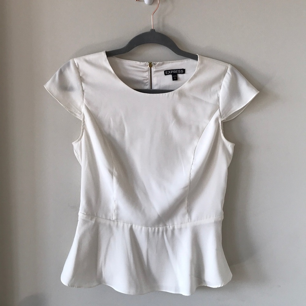Ivory peplum top express size XS